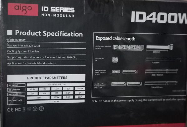 PSU Aigo ID400W - Image 2